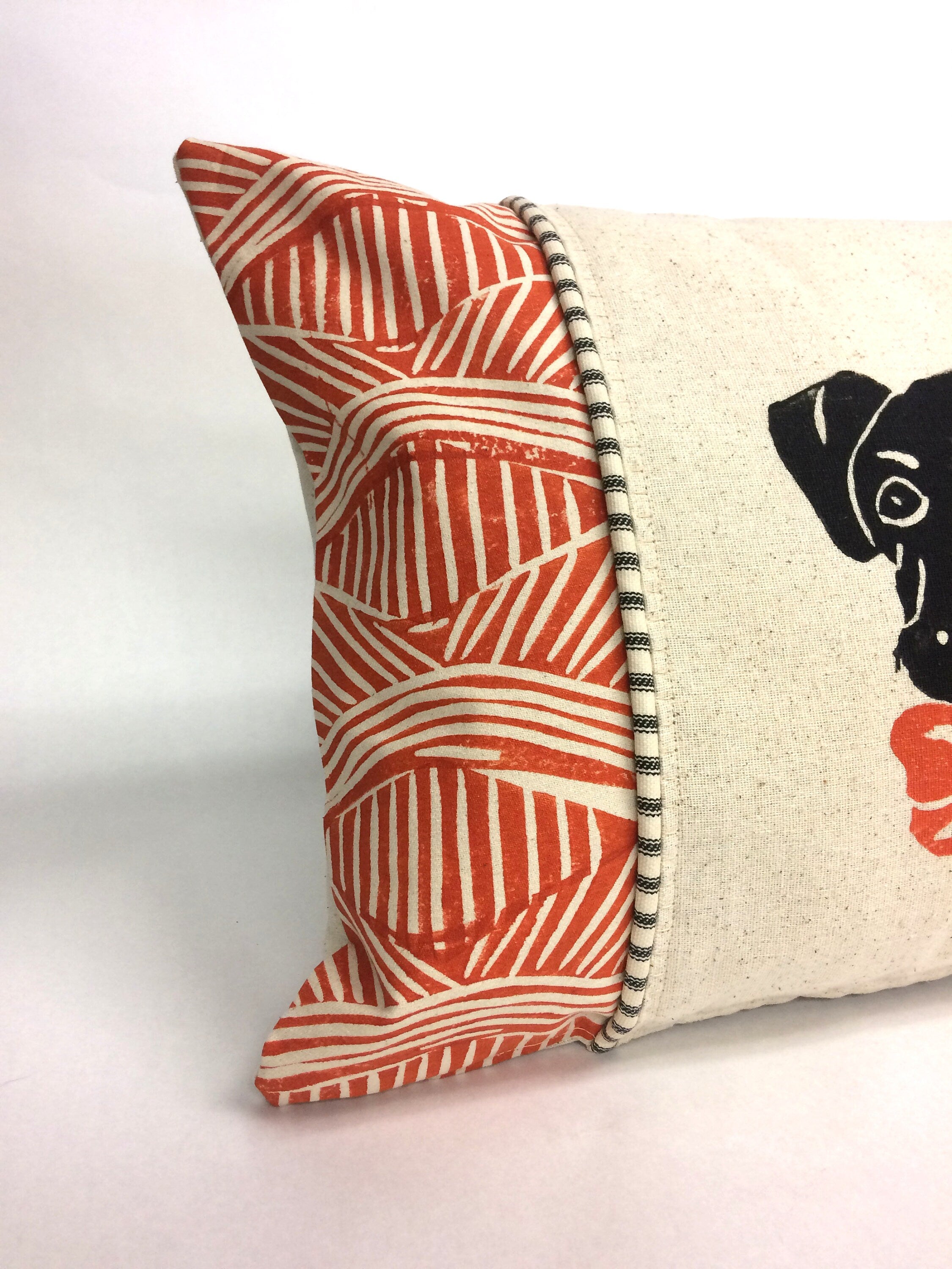 Boxer Dog Kidney Pillow: Orange Tribal Print, Dog Mom Gift