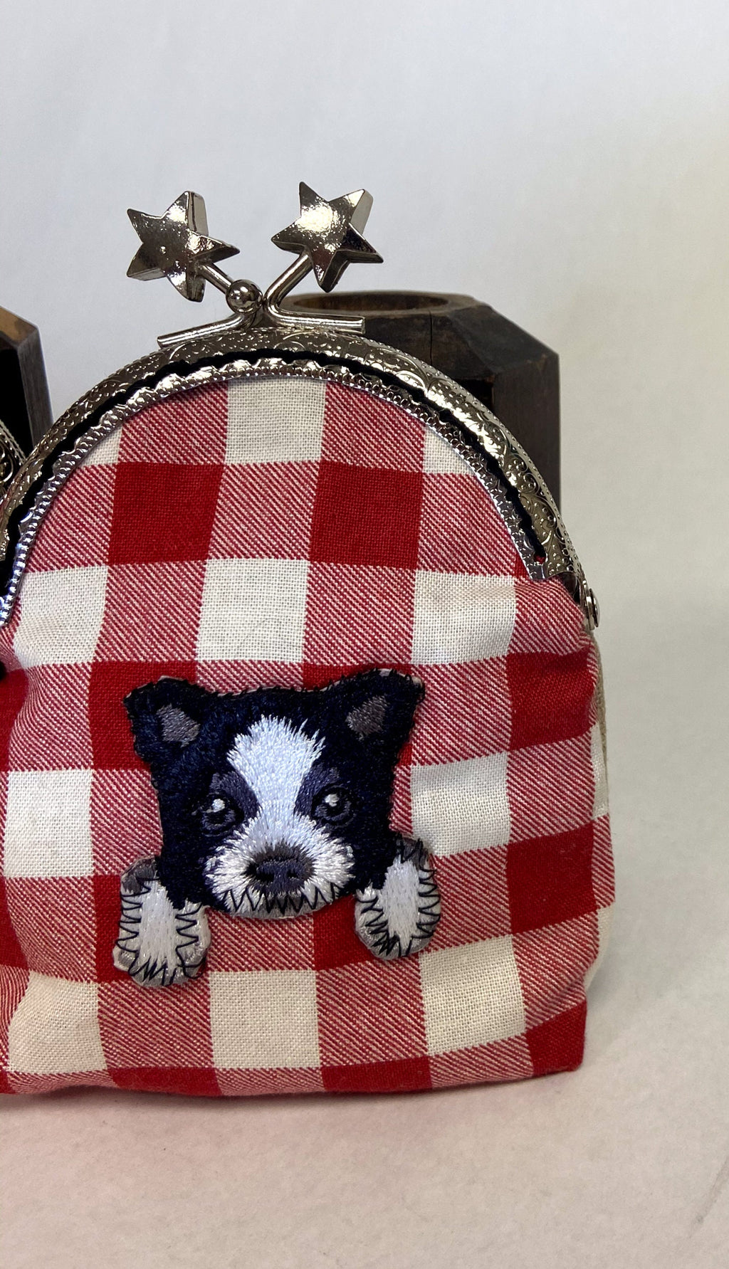 Hand Crafted Dog Coin Purse: Embroidered Bulldog, Border Collie, Pug