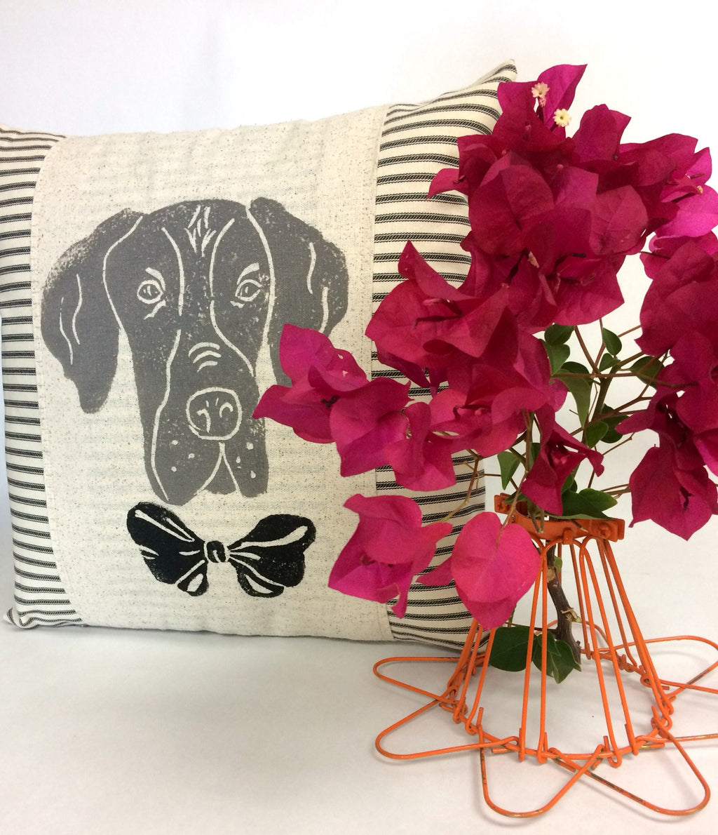 Hand Block Print Dane Pillow Cover – Ticking Fabric Cushion
