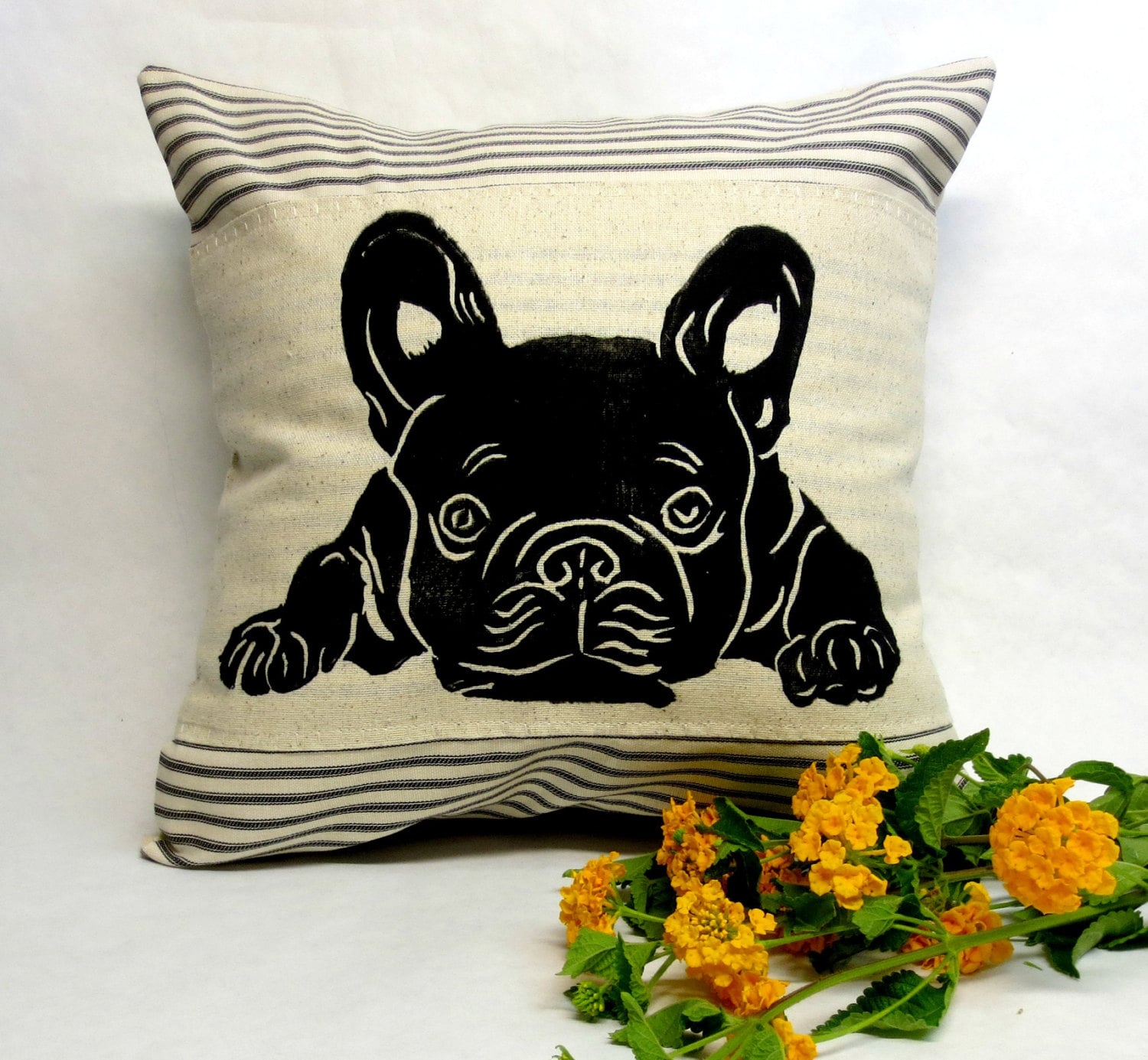 French Bulldog Pillow, Frenchie Pillow, Dog Lover Gift Idea