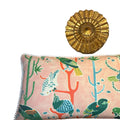 Pink Tropical Bird Pillow - Miami Themed Pillow - Mid Century Pillow