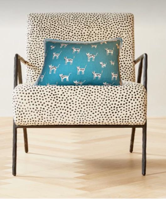 Teal turquoise and white tiger cat print  kidney pillow -  nursery gift