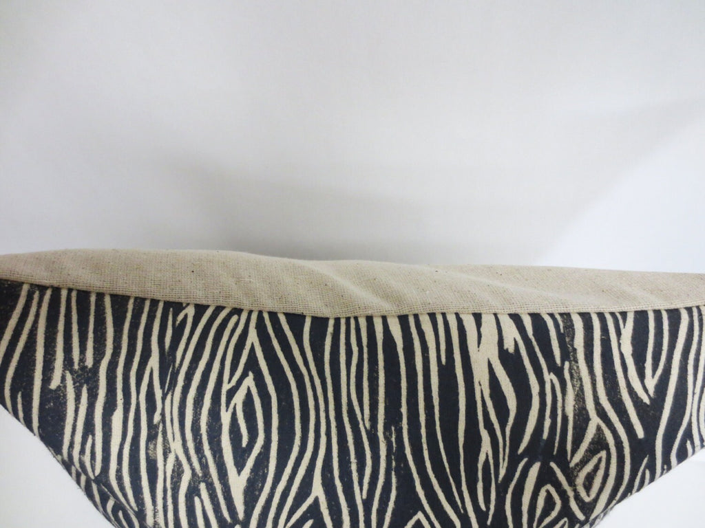 Hand Printed Wood Grain Pillow - Grey Wood Print - Woodland Collection