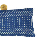 African Mudcloth Pillow Cover: Indigo Blue Lumbar Pillow