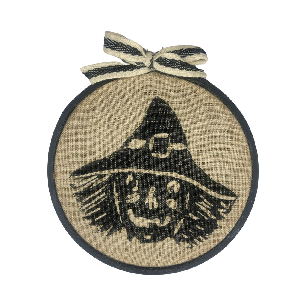 Halloween Cat Witch Pumpkin Hoop Art / Halloween Decor