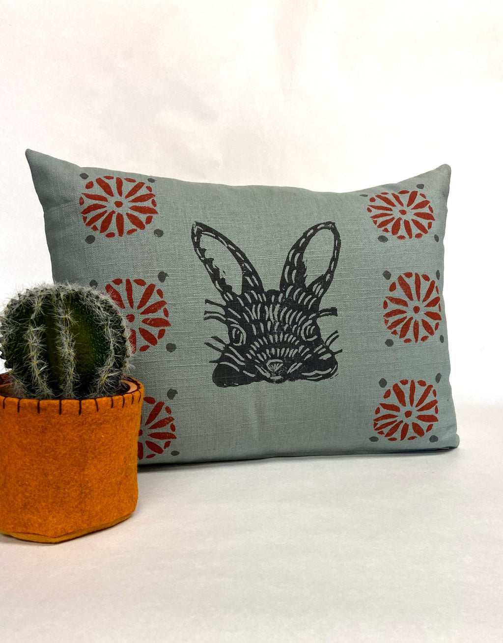 Bear Fox or Rabbit Print Linen Pillow -