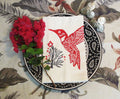 Hand Printed Hummingbird Cotton Napkins - Set of Four