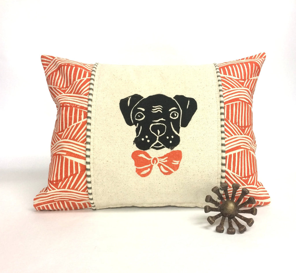 Boxer Dog Kidney Pillow: Orange Tribal Print, Dog Mom Gift