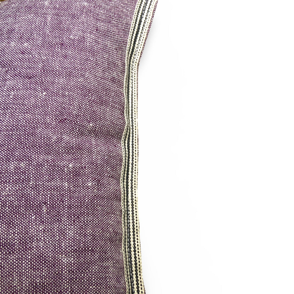 Lilac Linen Pillow – Beetle Bug Embroidery, Decorative Throw