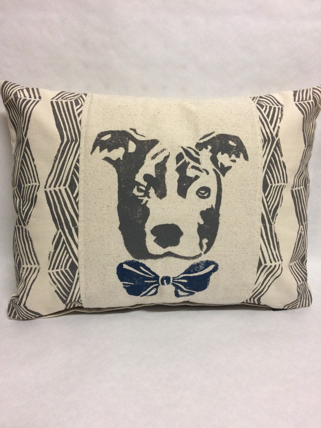 Pit Bull Print Pillow: Geometric Tribal Design, Dog Lover Gift