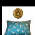 Teal turquoise and white tiger cat print  kidney pillow -  nursery gift