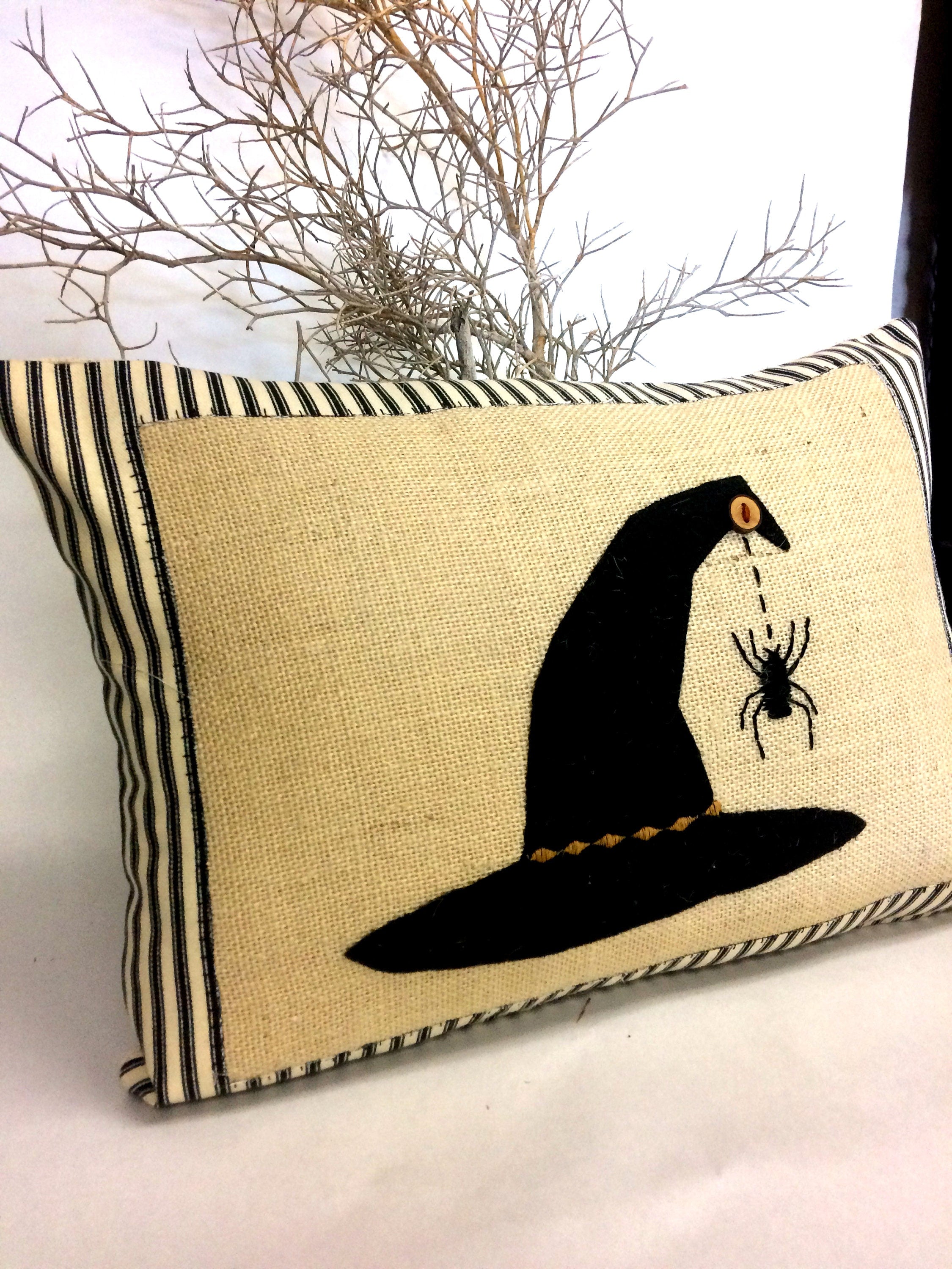 Witches Hat Halloween Pillow