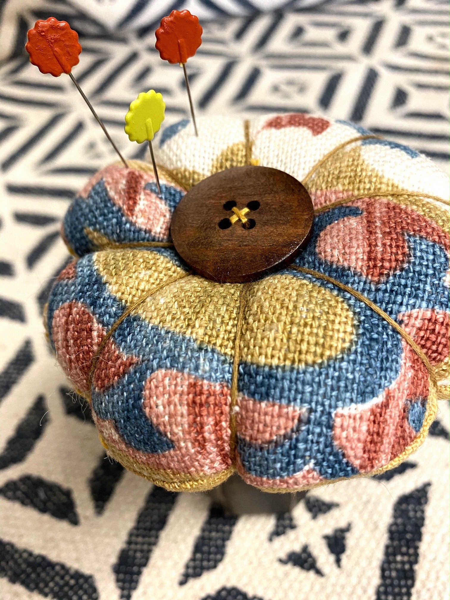 Hand Crafted Pumpkin Pin Cushion