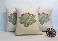 Succulent Throw Pillow // Decorative Succulent Print Cushion // Your Choice of Flower Color