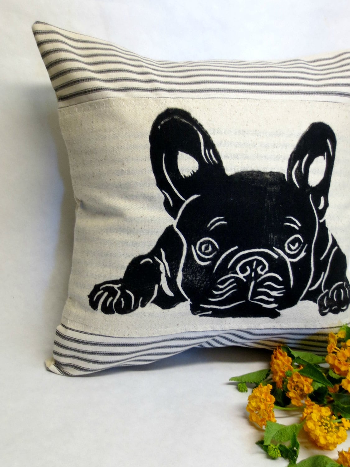 French Bulldog Pillow, Frenchie Pillow, Dog Lover Gift Idea