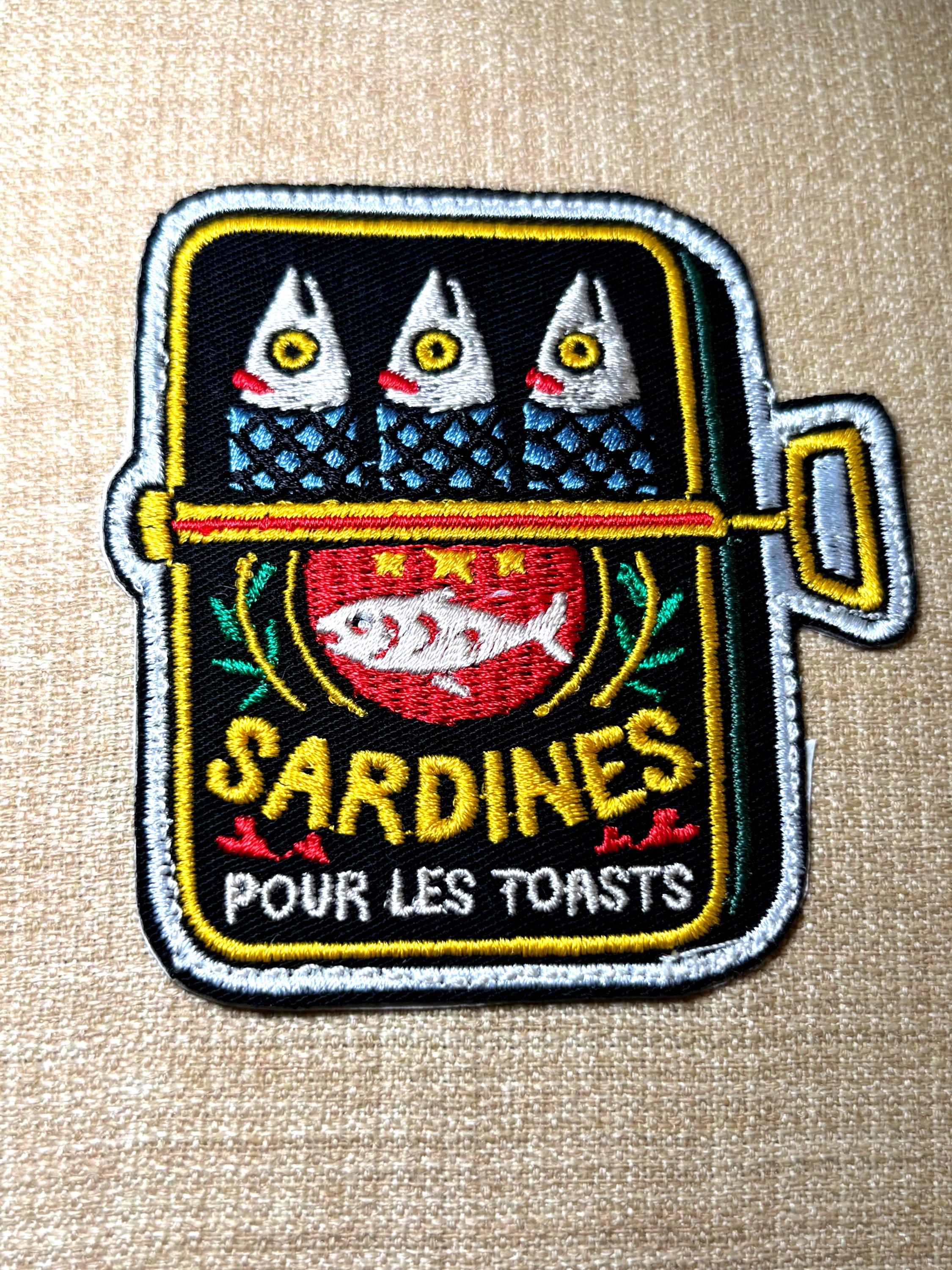 Natural Burlap like canned sardine fish Embroidery Pillow: Fish Decorative Cushion