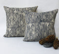 Hand Printed Wood Grain Pillow - Grey Wood Print - Woodland Collection