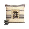 Hand Block Printed Animal Pillow: Rustic Winter Cabin Decor