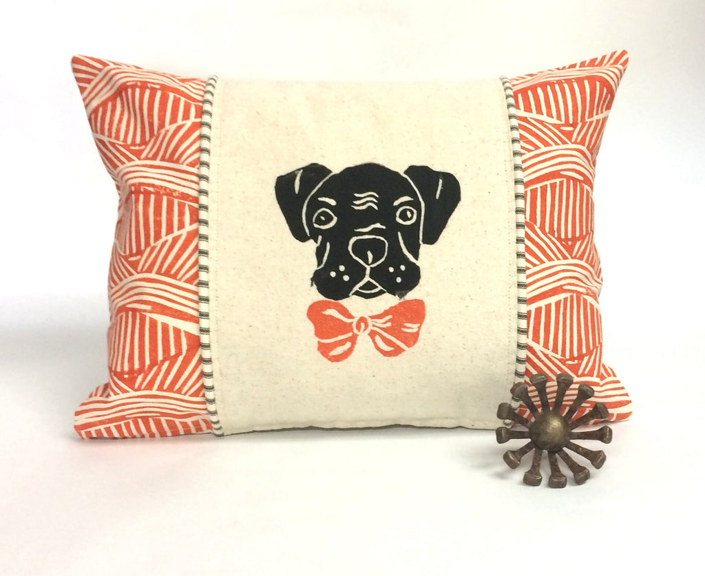 Boxer Dog Kidney Pillow: Orange Tribal Print, Dog Mom Gift