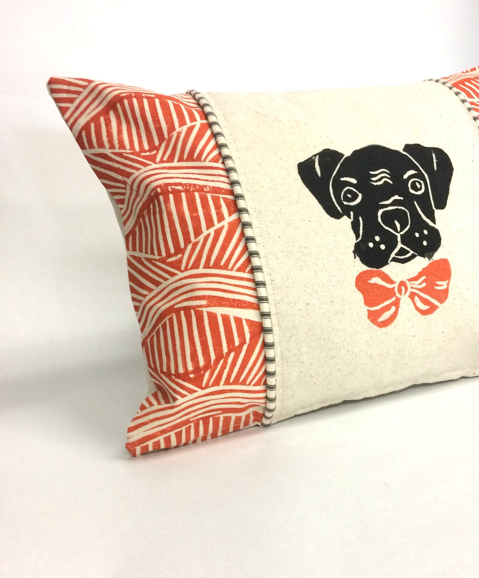 Boxer Dog Kidney Pillow: Orange Tribal Print, Dog Mom Gift