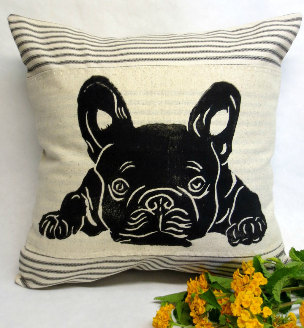 French Bulldog Pillow, Frenchie Pillow, Dog Lover Gift Idea