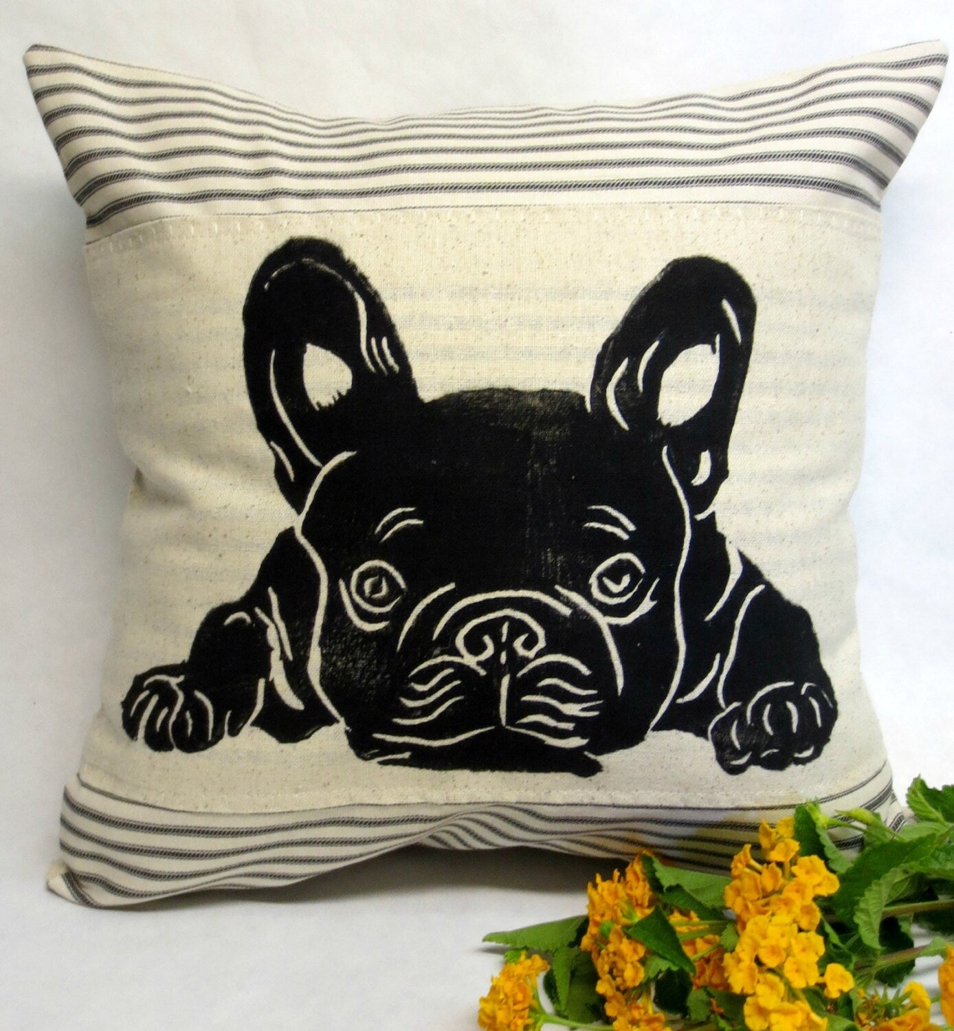 French Bulldog Pillow, Frenchie Pillow, Dog Lover Gift Idea