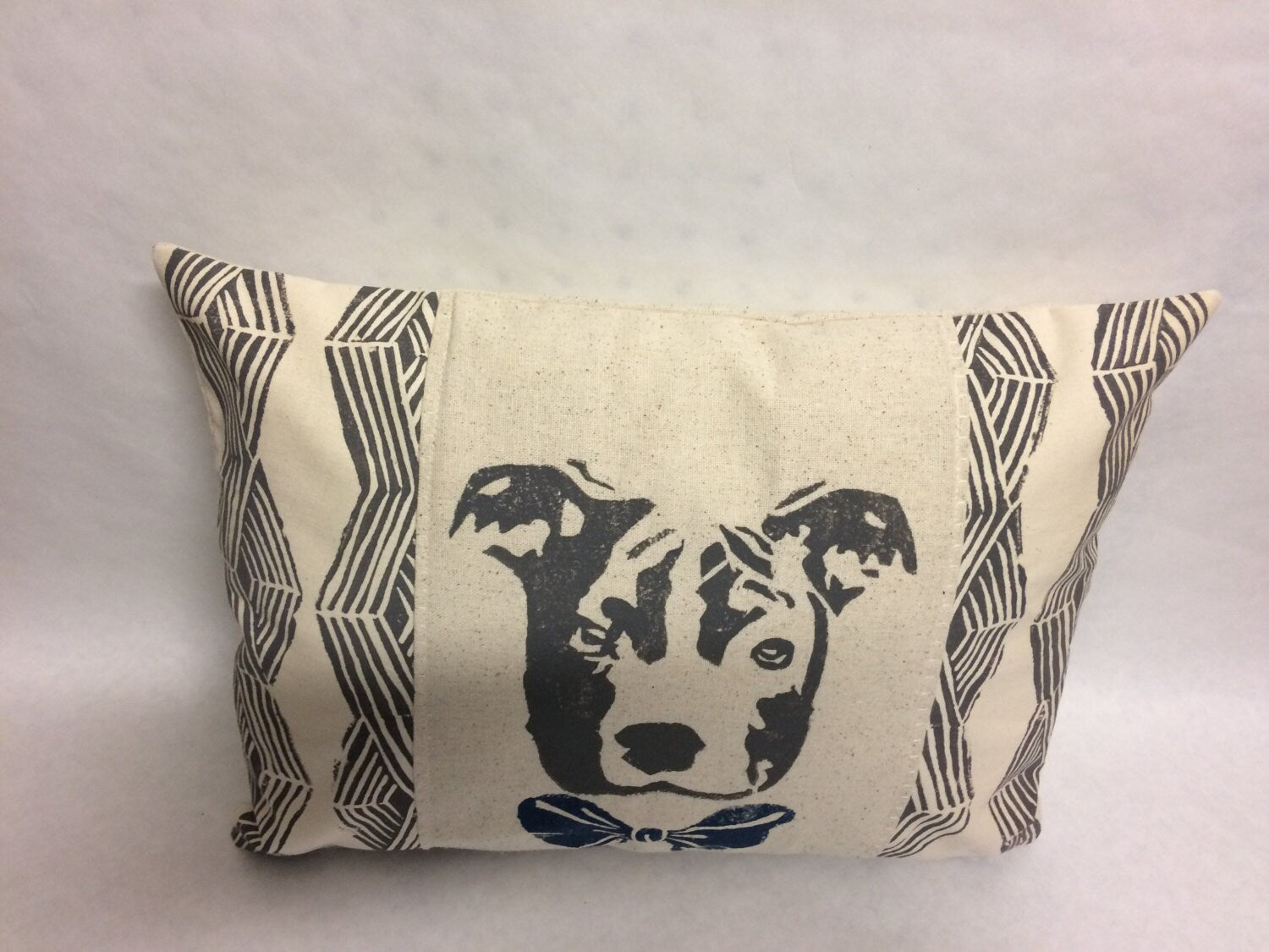 Pit Bull Print Pillow: Geometric Tribal Design, Dog Lover Gift