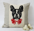 Boston Terrier Pillow: Hand Screen Print Dog Accent Pillow