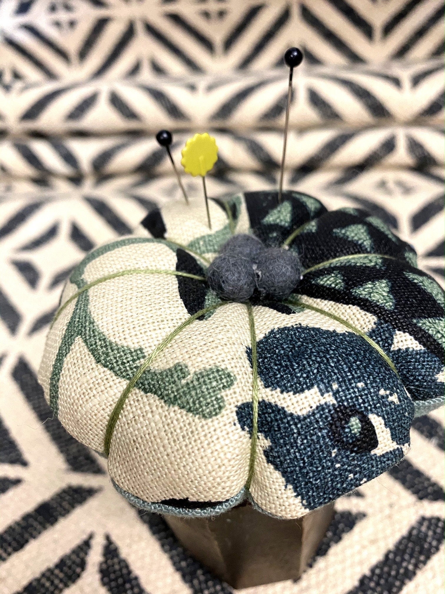Hand Crafted Pumpkin Pin Cushion