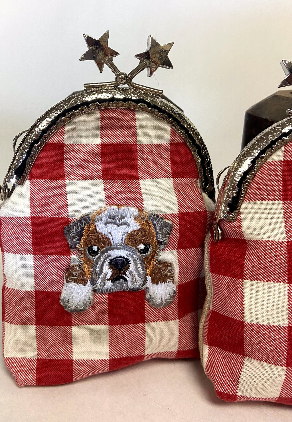 Hand Crafted Dog Coin Purse: Embroidered Bulldog, Border Collie, Pug