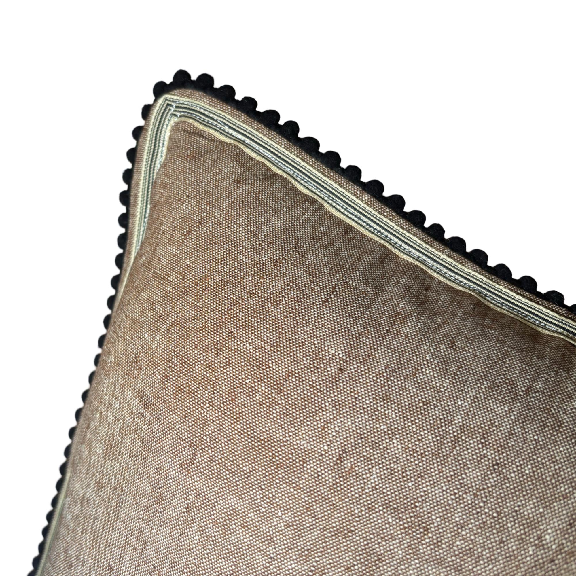 Bear Embroidery Pillow: Whimsical Browm Fabric