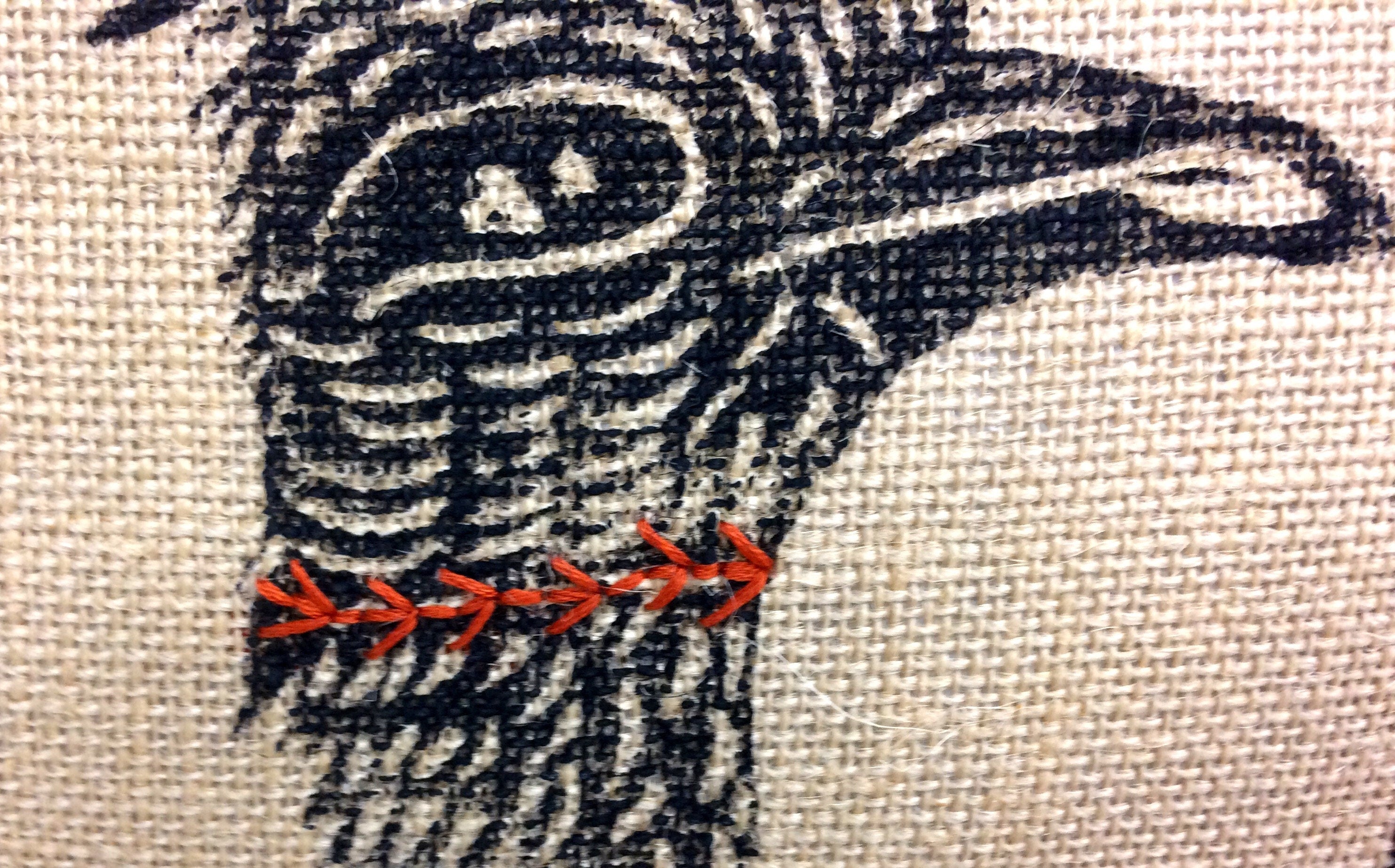 Hand Printed Roadrunner Pillow: Desert Landscape Decorative Pillow
