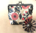 Hand Crafted Fabric Clutch / Red Floral Suzani Print Purse / Gifts for Her