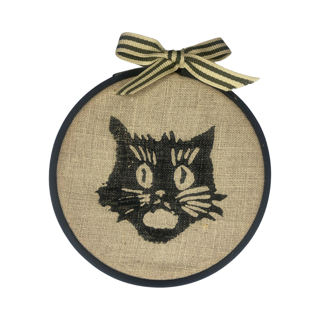 Halloween Cat Witch Pumpkin Hoop Art / Halloween Decor
