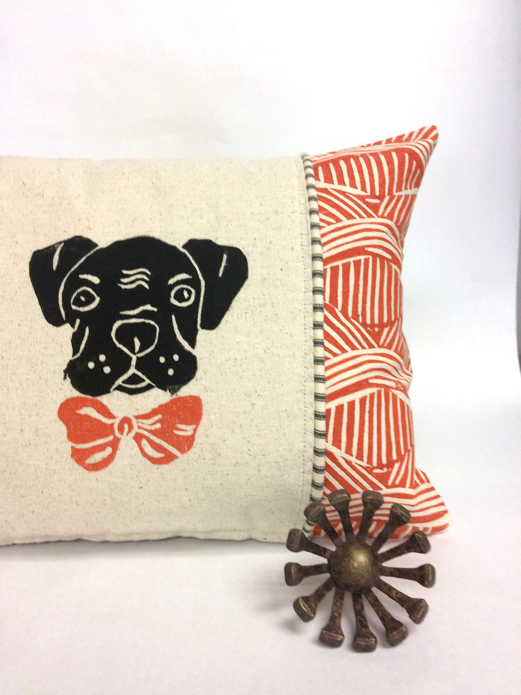 Boxer Dog Kidney Pillow: Orange Tribal Print, Dog Mom Gift