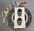 Skull Printed Napkin Set: Halloween Decor, Set of 4