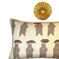 Sage green and brown bear print  kidney pillow -  nursery gift