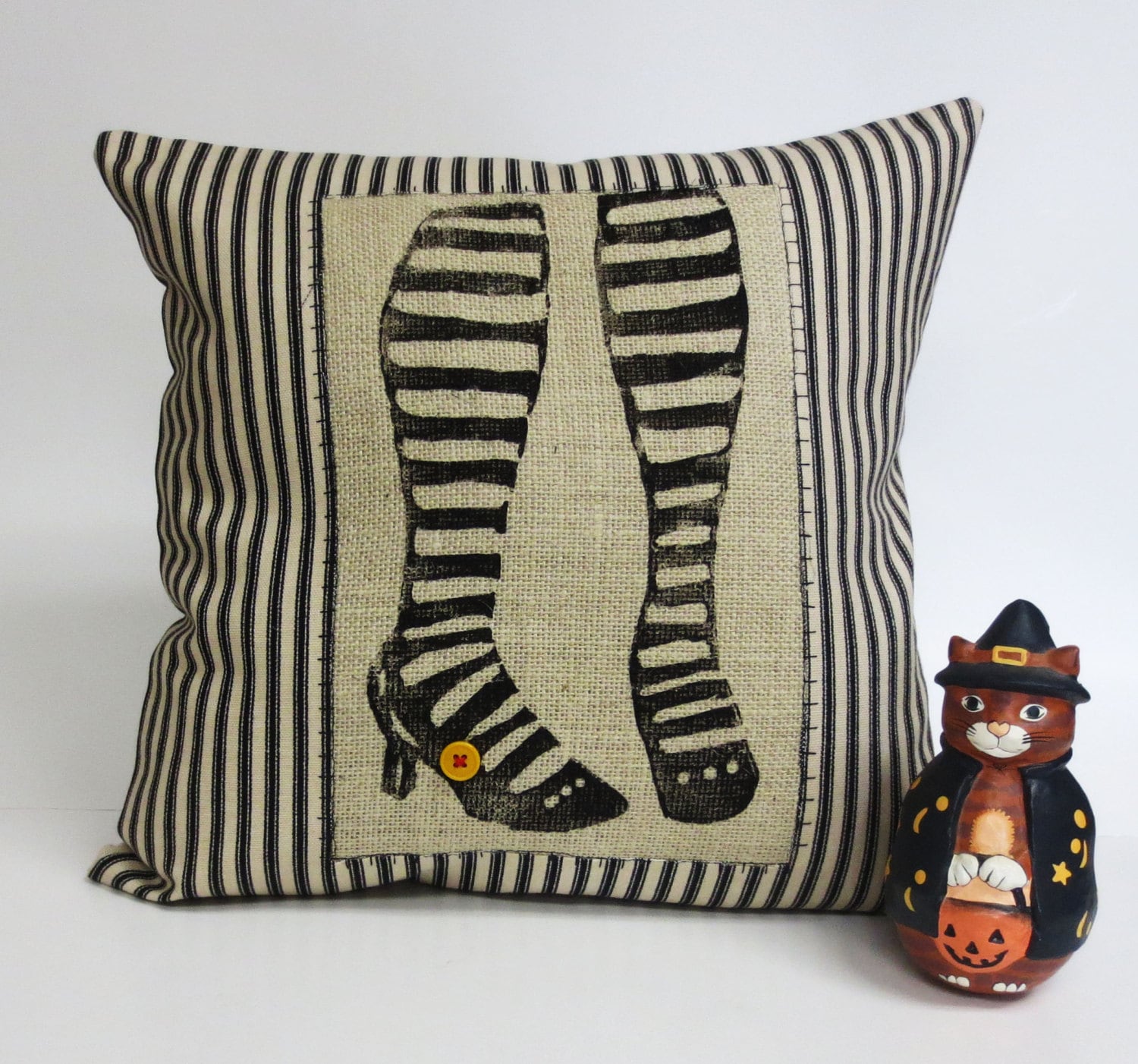 Halloween Witch Feet Pillow: Gothic Home Decor