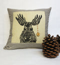 Moose Block Printed Pillow: Rustic Woodland Decor