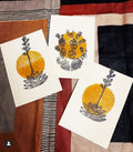 Set of 4 Hand Printed Desert Cactus Succulent Cards