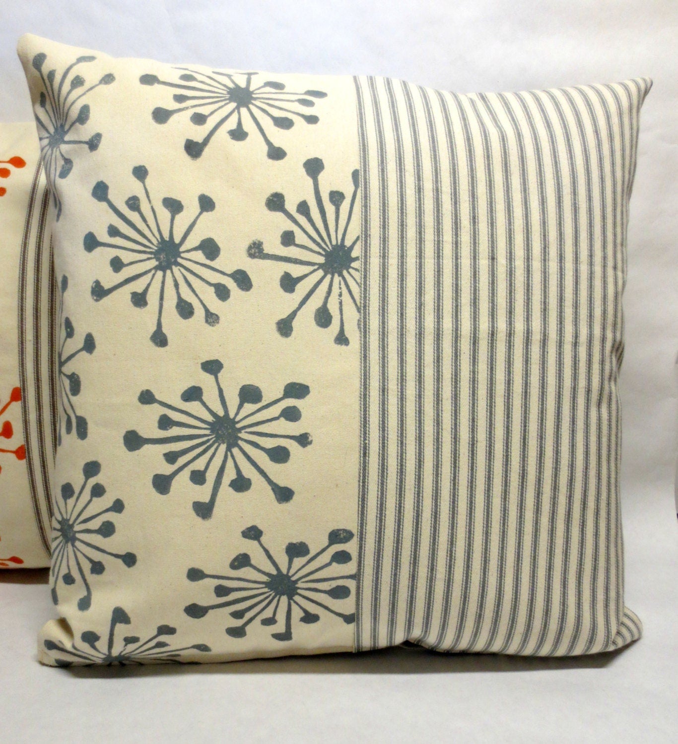 Mid Century Block Printed Pillow